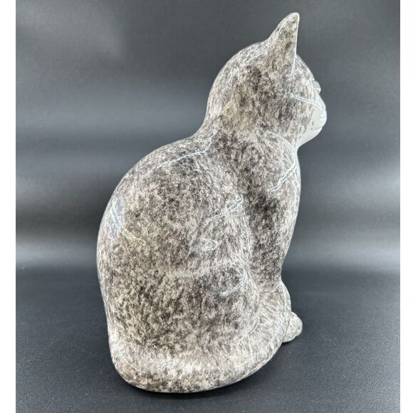 VTG, ELPA, Alcobaca, PT, Gray & White Speckled, Green Eyes, 8.5"H x 6"L x 4.5"W - Picture 5 of 10